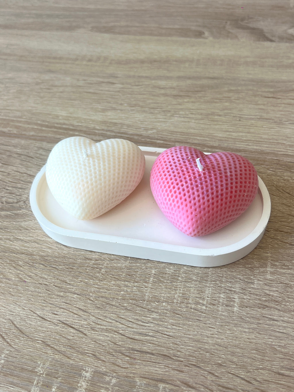 Duo de Bougies Cœurs & Plateau