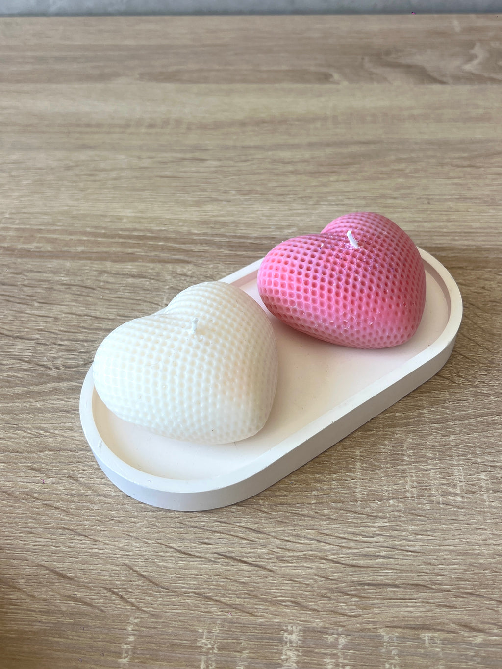 Duo de Bougies Cœurs & Plateau
