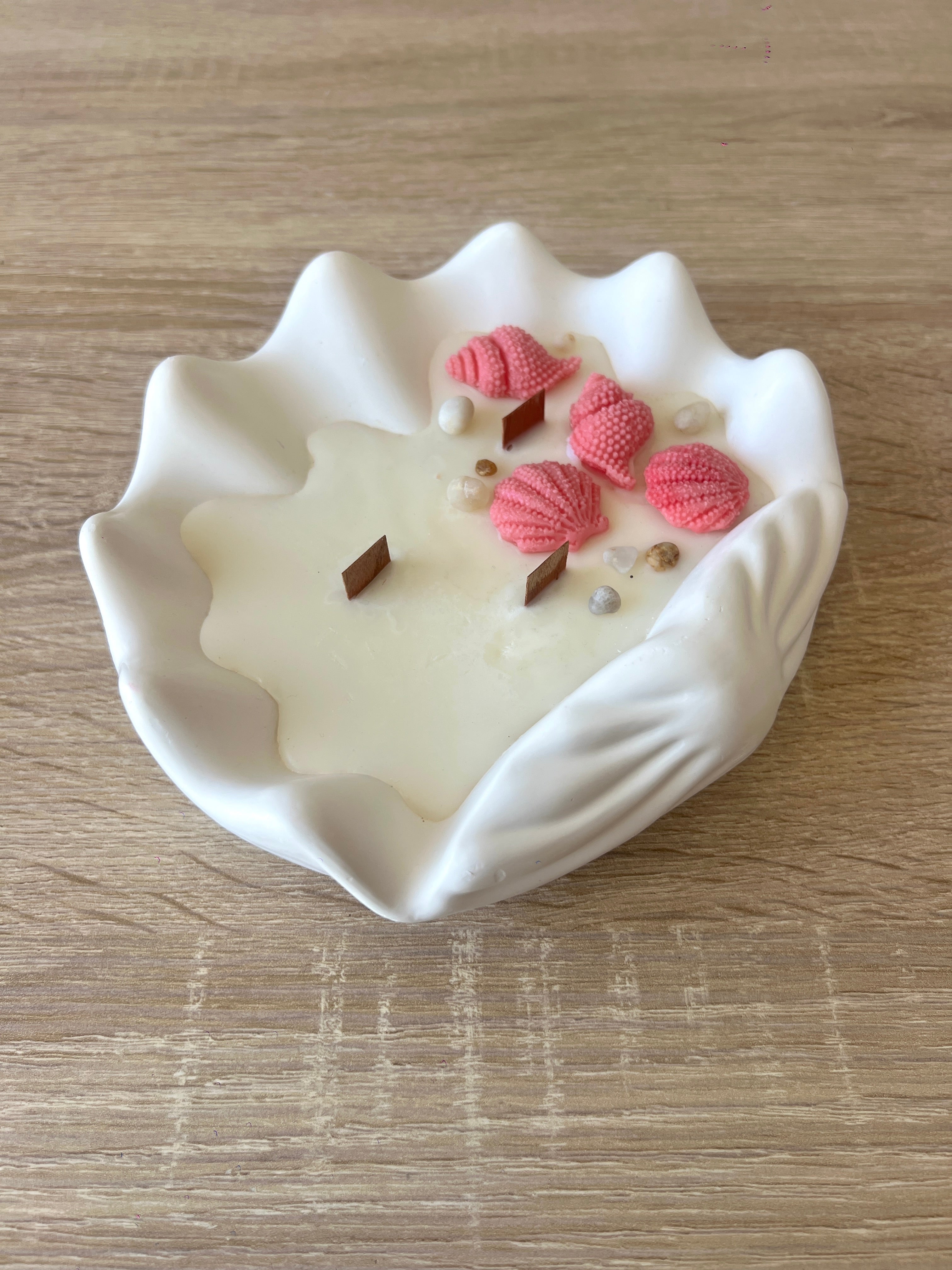 Grande bougie coquillage