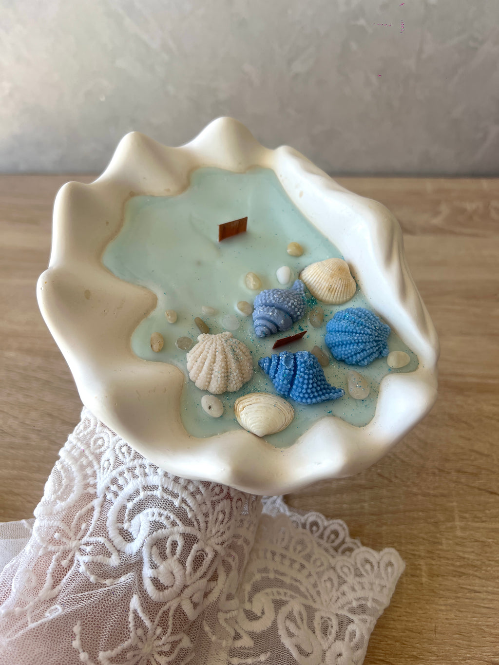 Grande bougie coquillage