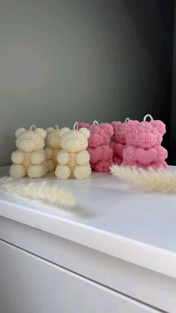 Bougie artisanale parfumée - Gros Ourson Rosé