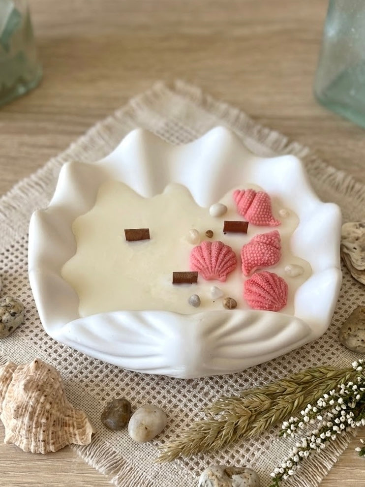 Grande bougie coquillage